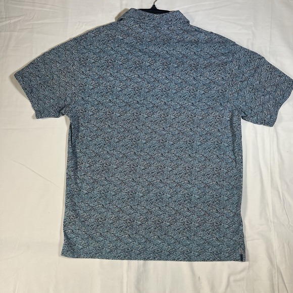 Fish Hippie Co. Mens L Polo Golf Stretch Performance Glen Blue Pocket Casual - Picture 7 of 7